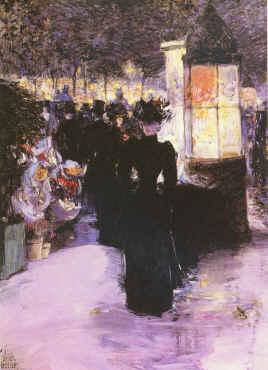 Childe Hassam A Paris Nocturne